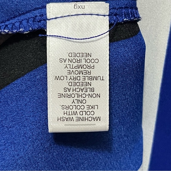 Cato Blue and White 3/4 Sleeve Buttoned Blouse - Picture 6 of 9